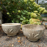 Planter Pair Wheat Cast Stone