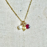 3 Charm Birthstone Necklace
