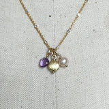 3 Charm Birthstone Necklace