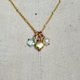 3 Charm Birthstone Necklace