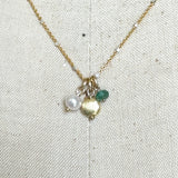 3 Charm Birthstone Necklace
