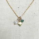 3 Charm Birthstone Necklace