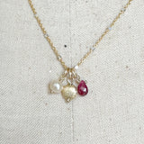 3 Charm Birthstone Necklace