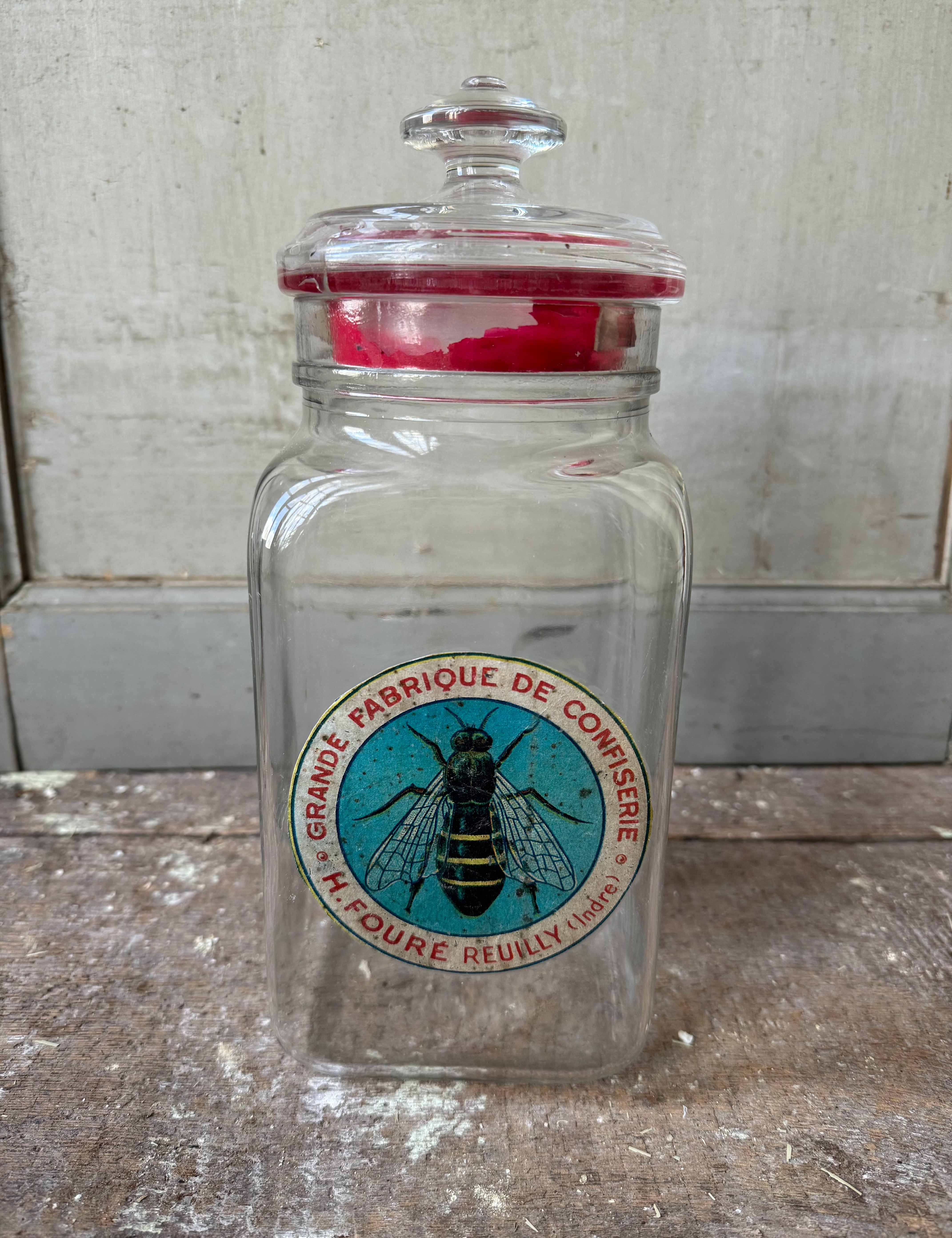 Glass Jar with Vintage Label