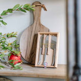Laguiole Elegance: Cheese Knives & Walnut Cutting Board Set
