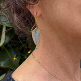 Earrings Dendritic Agate with Cognac Diamonds