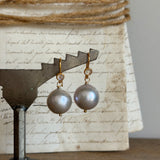 Round Pearl and Moonstone Earrings