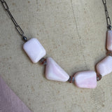 Necklace Pink Peruvian Opal OXSS Labradorite/Pink Tourmaline