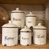 Enamel Cannisters Set of 5 Blue Marble