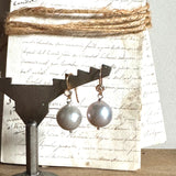 Round Pearl and Moonstone Earrings