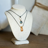 Necklace Pendant 18" in Labradorite or Topaz